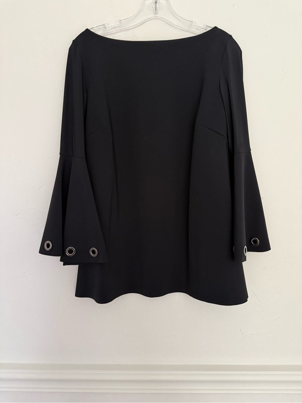 Chiara Boni Black Top with Grommets Made In Italy